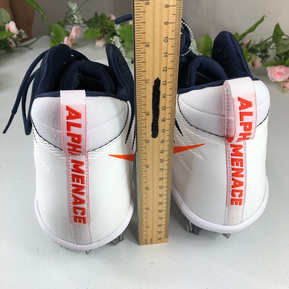 Cleats Nike Alpha Menace Blue White Orange Sz 18 - Picture 6 of 8